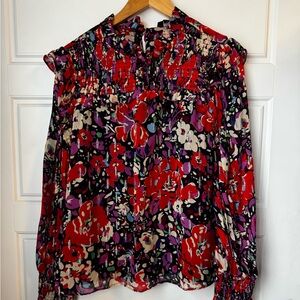 J. Crew Multicolor Floral Blouse